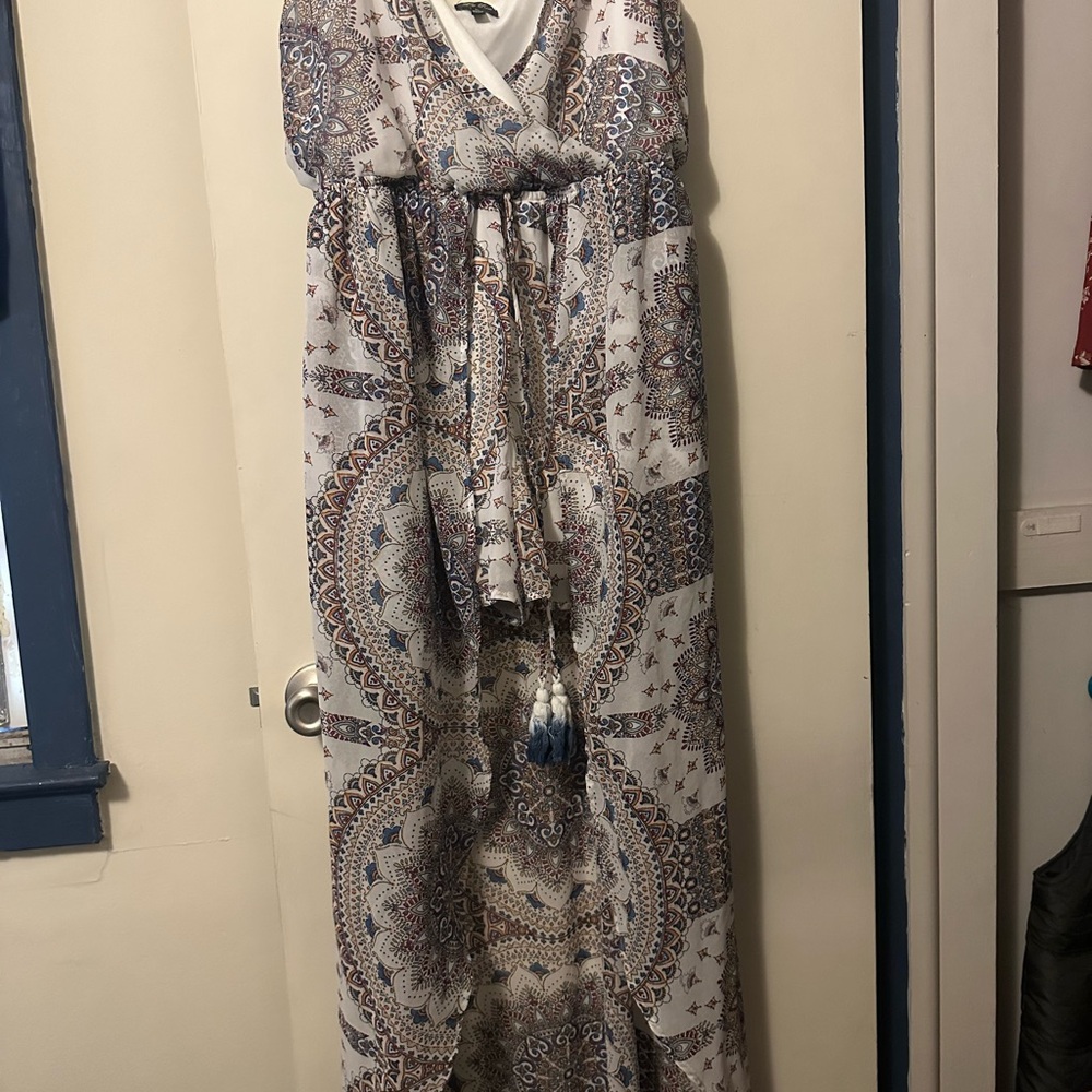 Lily Rose Floral Romper Dress with Tassel Tie